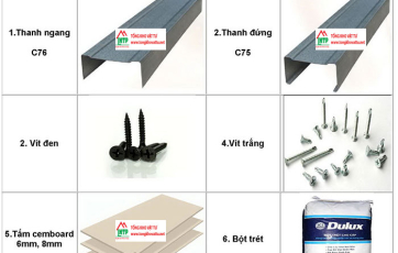 BÁO GIÁ thi công vách Cemboard chi tiết từ 4+ loại chi phí!