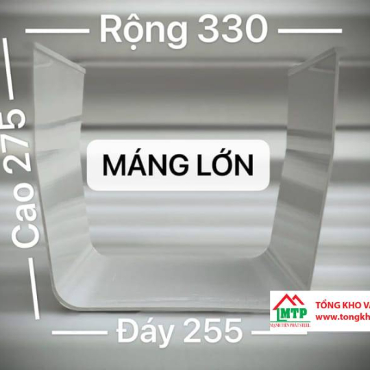 Kích Thước Máng Xối Thu Nước Các Loại Tôn, Nhựa, Inox